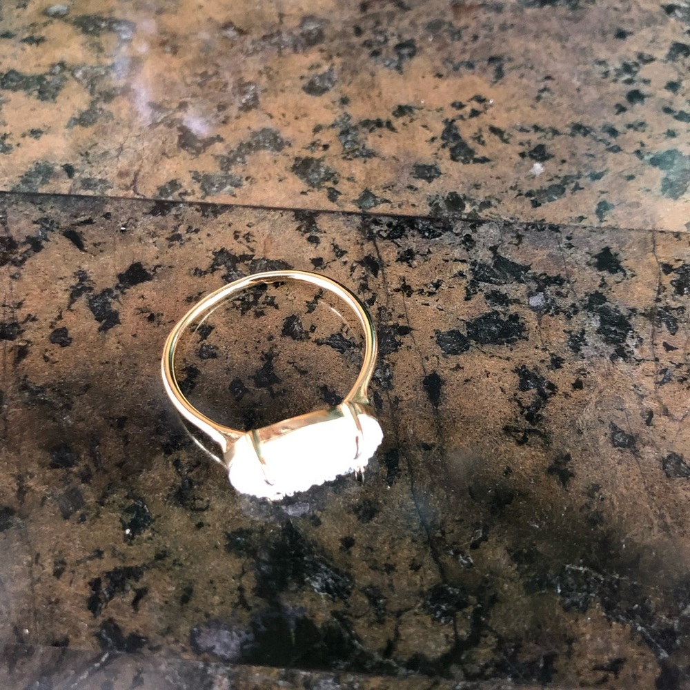 White Druzy Agate Ring